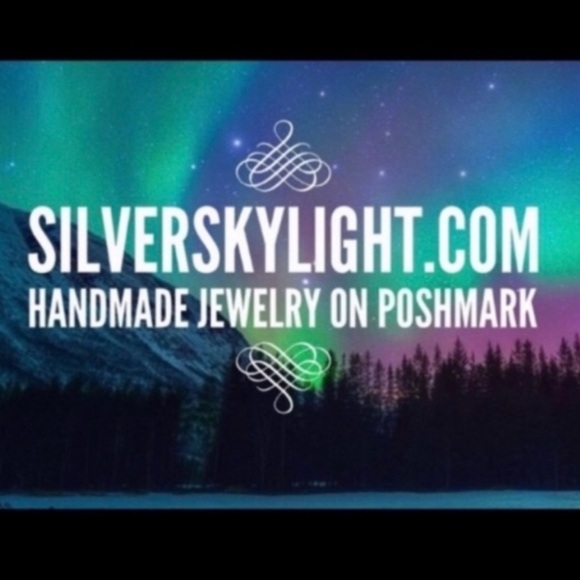 Handmade maille choker necklace silver up side down moon lunula red black stone - Picture 15 of 15